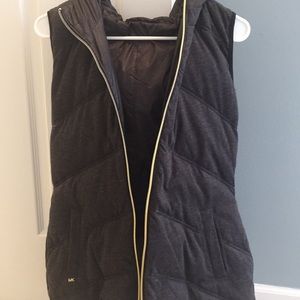 Michael Kors grey and black vest with faux fur